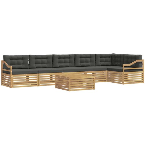 vidaXL Zunanja garnitura za sedenje 7 pcs Bela in antracit Poliester, (5000269971) Cene