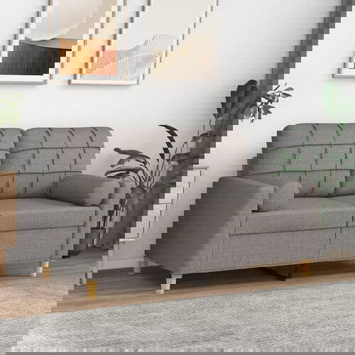 vidaXL Kavč dvosed z blazinami taupe 120 cm blago Cene