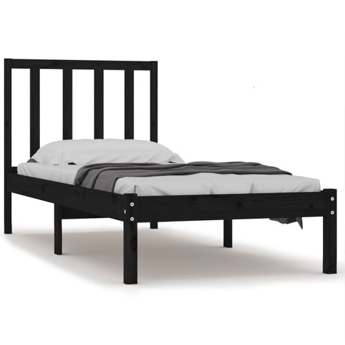  Okvir za krevet od borovine crni 75 x 190 cm jednokrevetni Slike
