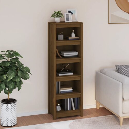 The Living Store Knjižna omara medeno rjava 50x35x154 cm trdna borovina - Knjižna Omara, (21437123) Slike