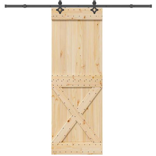 vidaXL Klizna vrata s priborom za montažu 80 x 210 cm masivna borovina Cene