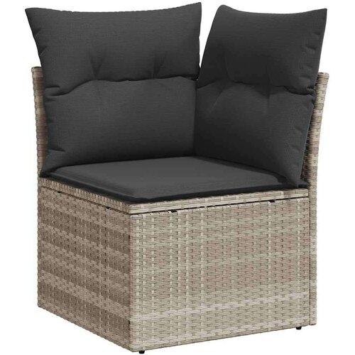 vidaXL 8-dijelni set vrtnih sofa od poliratana s jastucima svjetlosivi Cijene