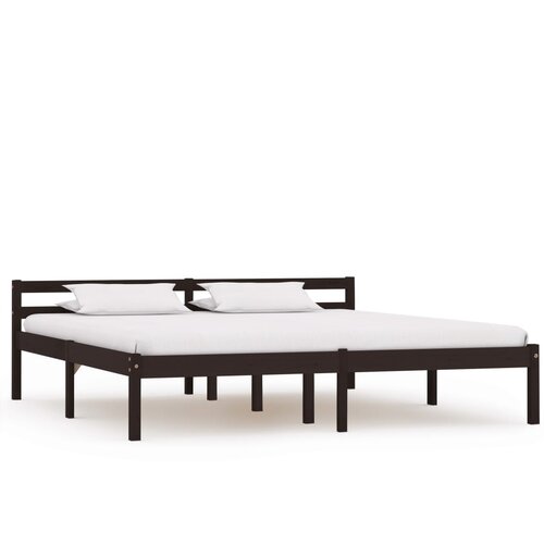 Furnova Posteljni okvir temno rjav iz trdne borovine 160x200 cm, (21936640) Slike