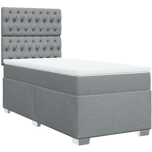 Maison Chic Box spring postelja - Vzmetna postelja z vzmetnico svetlo siv 100x200 cm blago SL3978, (21904146) Cene