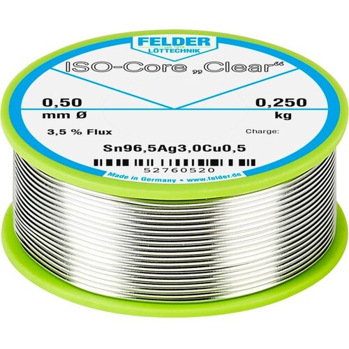  ISO-Core &amp;#039;&amp;#039;Clear&amp;#039;&amp;#039; SAC305 spajkalna palica tuljava Sn96\,5Ag3Cu0\,5 0.250 kg 0.5 mm, (20428782) Slike