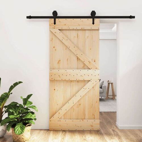  Klizna vrata s priborom za montažu 95 x 210 cm masivna borovina Cijene