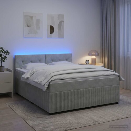  Boxspring krevet s madracem Svjetlosiva 140 x 190 cm Bar&amp;scaron;un Slike