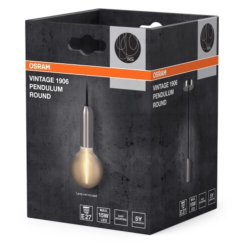 Osram Napojni kabl PENDULUM ROUND 1xE27/15W/230V sjajni hrom Slike