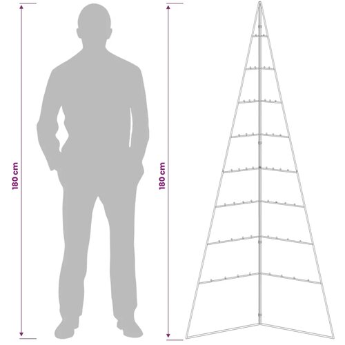  Metalna božićna jelka KUOPIO 180 cm Čelik Bijela - 180 cm Bijela bez LED svjetala Slike