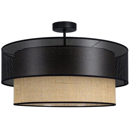 Prislonjen luster BORHO 1xE27/60W/230V prečnik 50 cm crna/juta Cene