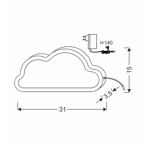  LED dečija stona lampa CLOUD LED/11W/230V plava Slike