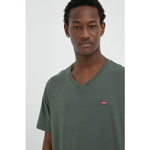 Levi's Bombažna kratka majica zelena barva
