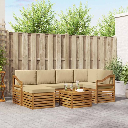  Set vanjskih sofa 7 kom. Prirodna i bež Poliester Cene