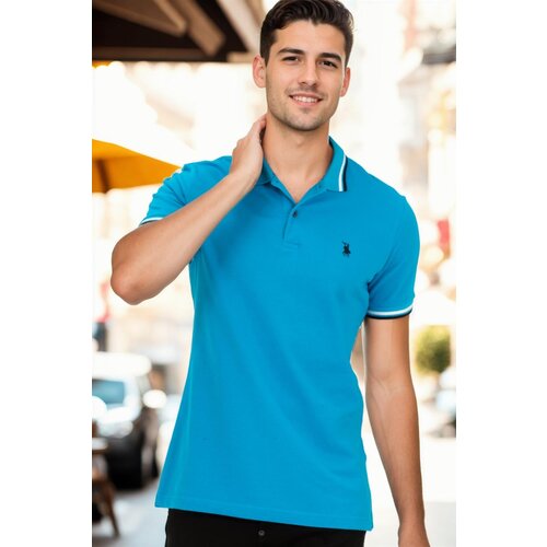 Dewberry T8594 MEN&amp;#039;S T-SHIRT-BLUE-1 Slike