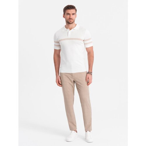 Ombre Men&amp;#039;s classic cut pants in fine check - sand Slike