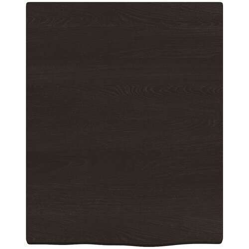  Zidna polica za umivaonik od čelika i masivne hrastovine Smeđa 40 x 50 x 2 cm Slike