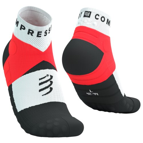 Čarape Compressport Ultra Trail Socks V2.0 Low Fluo Red/White - T4 Cijene