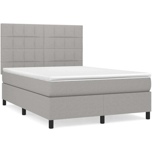  Box spring s madracem svjetlosivi 140x200 cm od tkanine Slike