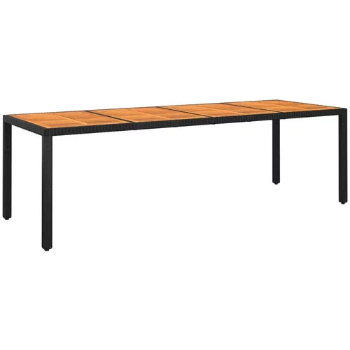  Vrtni stol 250x100x75 cm od bagremovog drva i poliratana crni