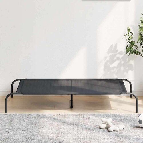 vidaXL dvignjena pasja postelja črna 130x80x20 cm tekstilen in jeklo Cene