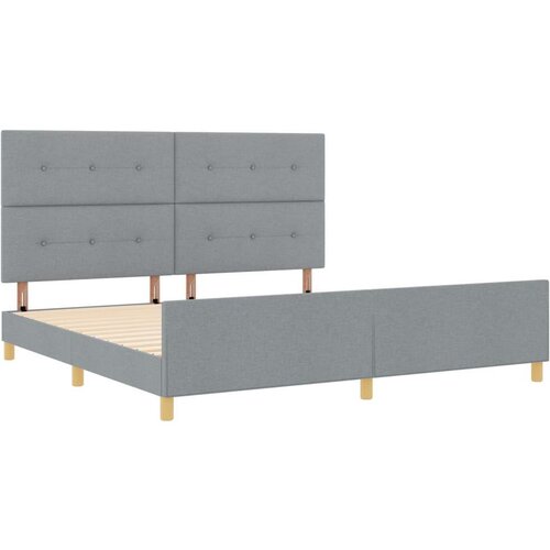  Krevetni okvir Svjetlosiva 200x200 cm Tkanina Slike