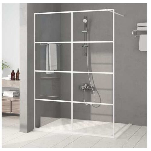  Pregrada za tu&amp;scaron; bela 140x195 cm prozorno ESG steklo Slike