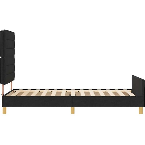  Krevetna konstrukcija s uzglavljem Crna 100 x 200 cm tkanina Slike