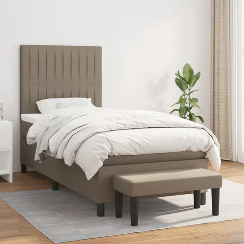 The Living Store Box spring postelja z vzmetnico taupe 100x200 cm blago - Box Spring Postelja, (21513517)