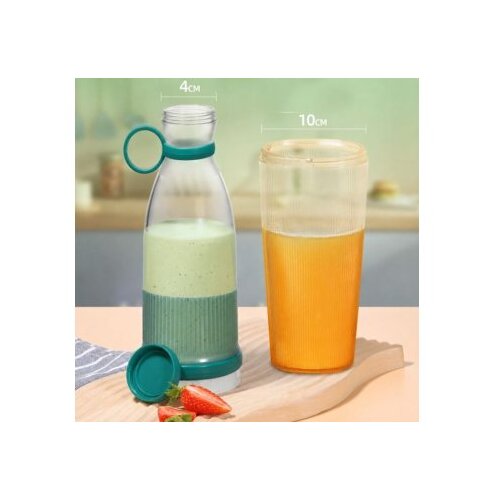 HOMEMATES Prenosivi blender na bateriju zelene boje 380ml Slike