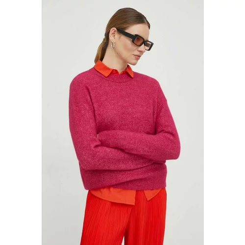 Samsoe Samsoe Vuneni pulover za žene, boja: ružičasta, lagani