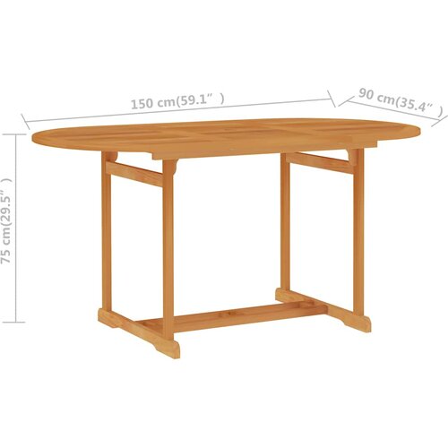  Vrtni stol 150 x 90 x 75 cm od masivne tikovine Slike