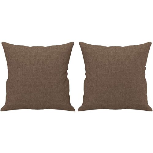  2-dijelni set sofa s jastucima smeđi od tkanine Slike