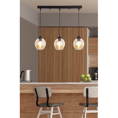 Candellux Črna viseča svetilka s steklenim senčnikom 14x70 cm Aspa - Candellux Lighting Slike
