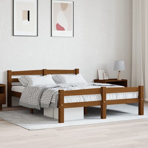 Furnova Posteljni okvir medeno rjav iz trdne borovine 140x200 cm, (21935790) Slike