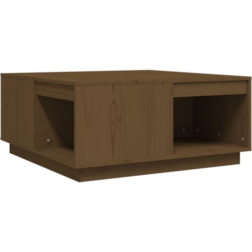 Maison Chic Klubska mizica - kavna mizica - Nizka mizica medeno rjava 80x81x36,5 cm trdna borovina, (21753490) Slike