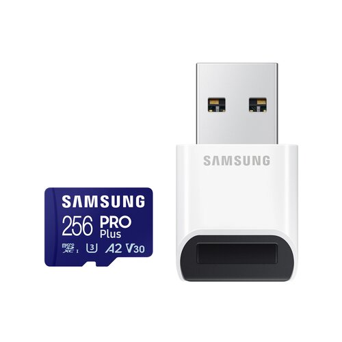 Samsung PRO PLUS Micro SDXC 256GB U3 + Card Reader (MB-MD256SB/WW) Slike