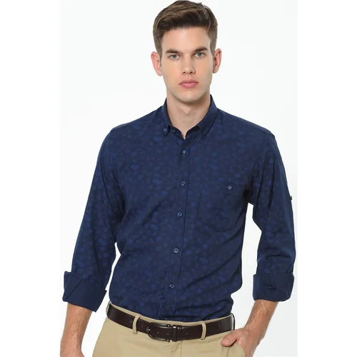 Dewberry G690 MEN'S SHIRT-NAVY BLUE