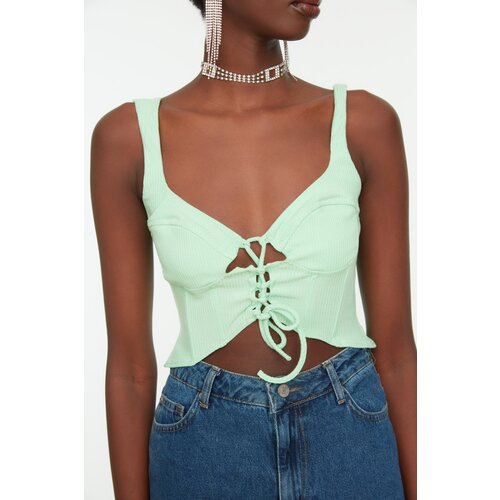 Trendyol Green Tie Detailed Knitted Bustier Cene