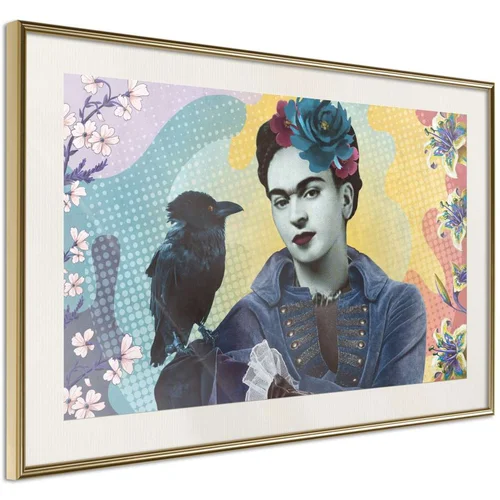  Poster - Frida with a Raven 30x20