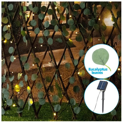 Aigostar LED solarna girlanda 148xLED/2x1,2m IP65 toplo belo eukaliptus Cene