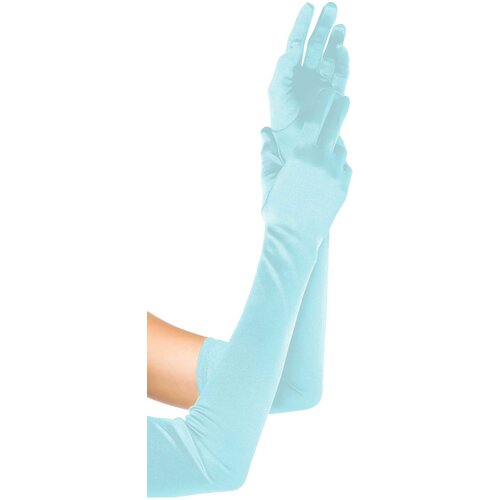 Leg Avenue Extra Long Satin Gloves 16B Light Blue Slike