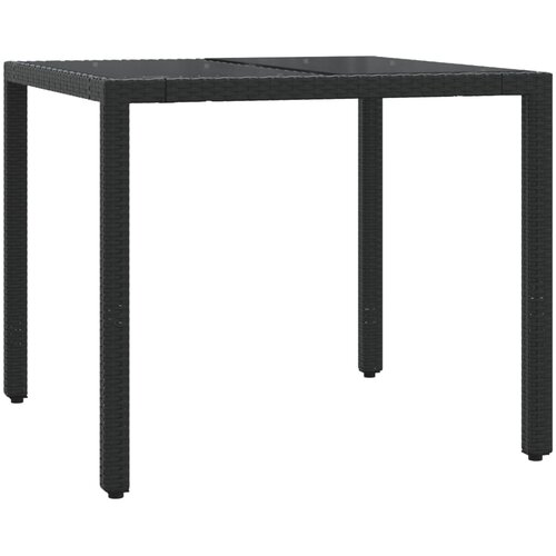  3-dijelni bistro set s jastucima crni od poliratana Crna 90 cm table length Slike