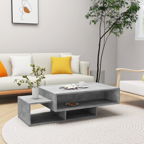 The Living Store Klubska mizica betonsko siva 105x55x32 cm iverna plošča - Klubska Mizica, (21573803) Cene