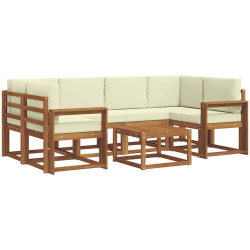 Set vanjskih sofa 7 kom. Prirodna i krem Slike