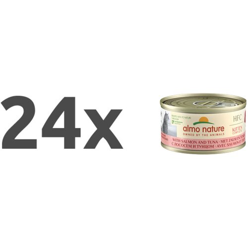 Almo Nature Kitten HFC Natural konzerva &amp;ndash; losos in tuna &amp;ndash; 70 g 24 x 70 g Slike