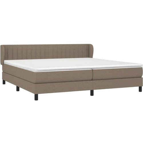  Krevet s oprugama i madracem smeđesivi 200x200 cm od tkanine Slike