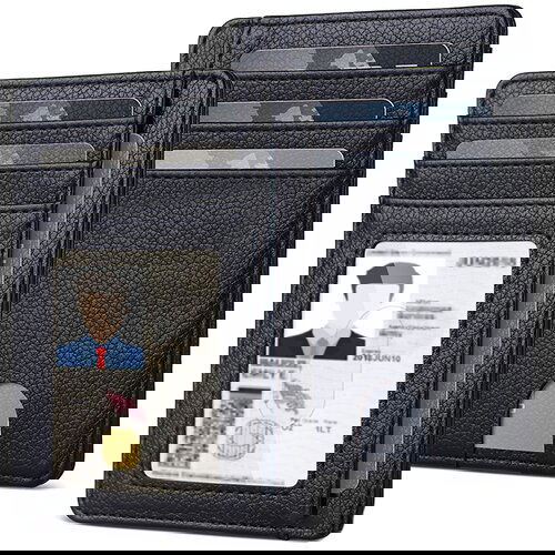 INF Usnjeno držalo za kartice PU - elegantno roza Black, (21562364) Cene