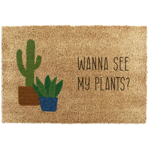 Artsy Doormats Predpražnik iz kokosovih vlaken 60x90 cm Wanna See My Plants –