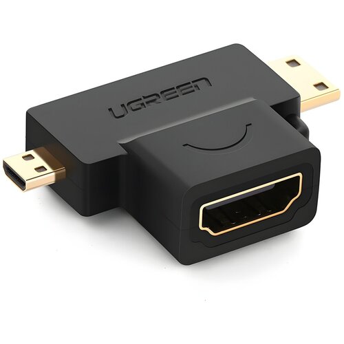 Ugreen adapter HDMI tip A (ženski) na mini HDMI (muški) / micro HDMI (muški) - Crna KP26494 Cene