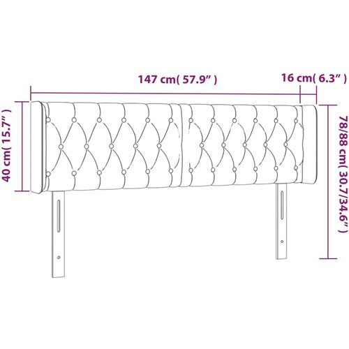  LED uzglavlje crno 147x16x78/88 cm bar&amp;scaron;unasto Slike